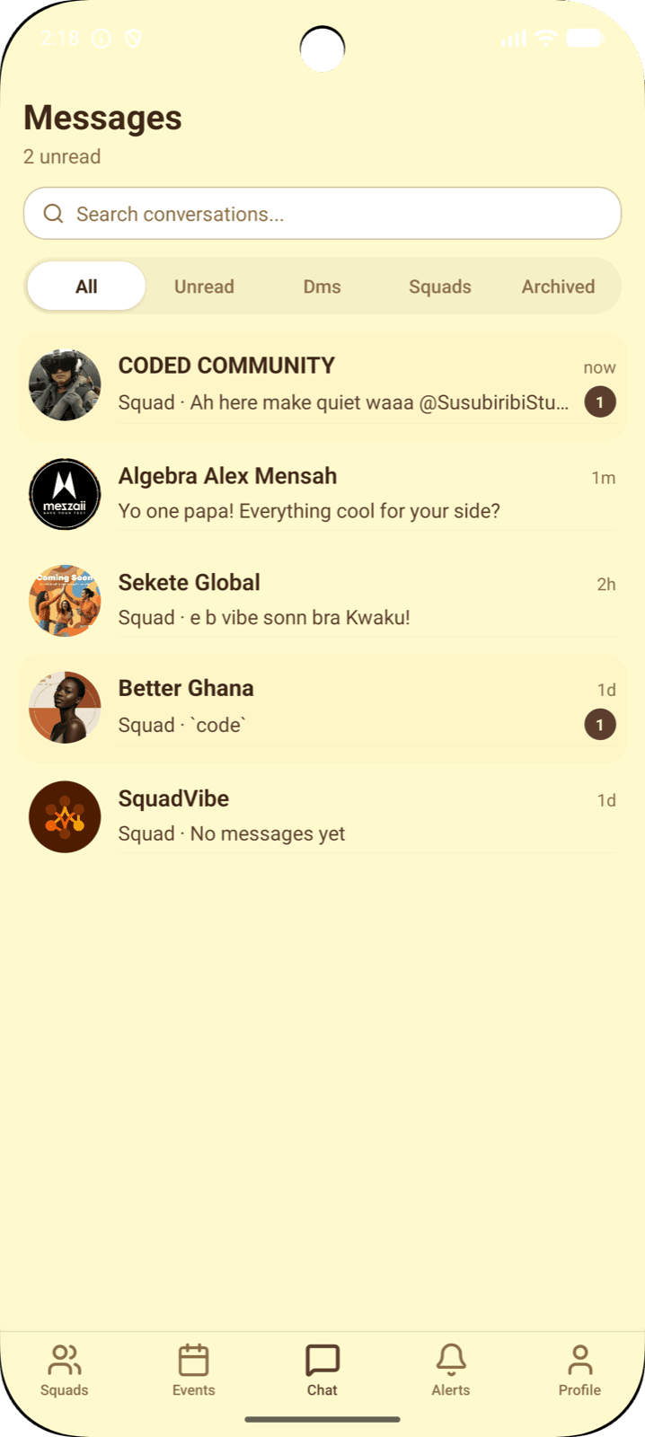 Messages and conversations