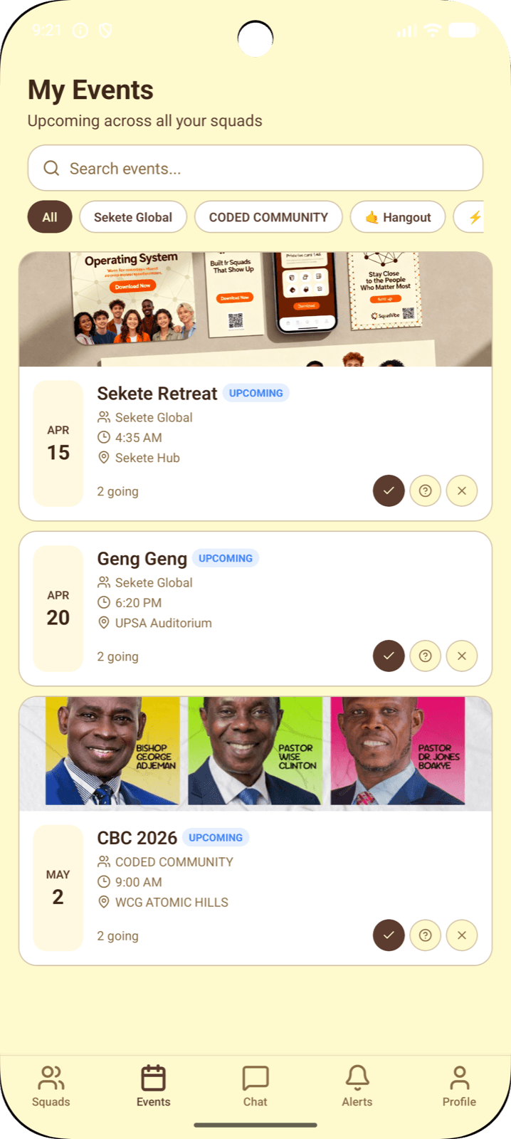 Event planning with RSVP